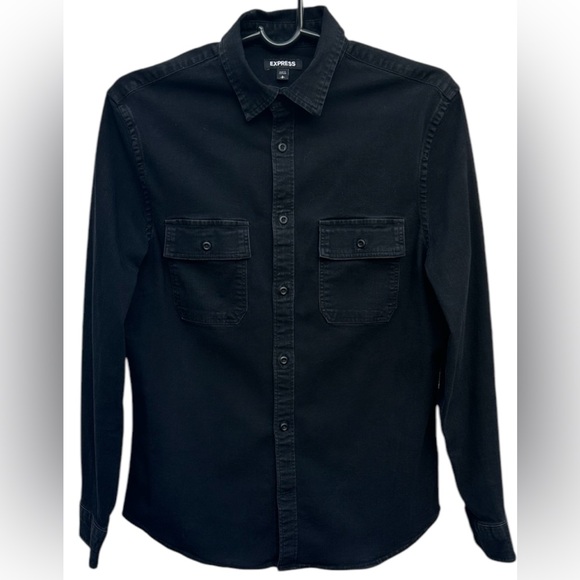 Express Other - EXPRESS NWOT Men’s Black Cotton-Blend Button Down Shirt Size: S